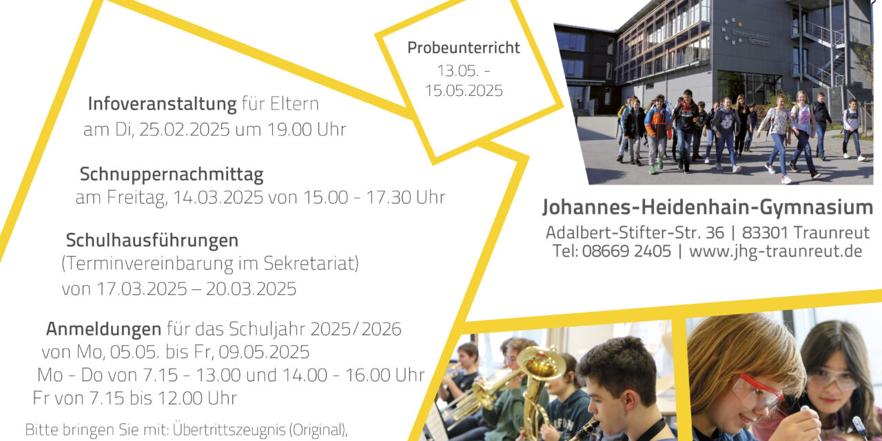 JHG Traunreut – Informationsabend für Eltern zum Übertritt