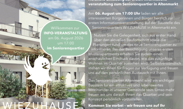 Informations-Veranstaltung Seniorenquartier Altenmarkt – Besichtigung Musterwohnung